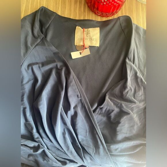 The Jetset Diaries Novella Cap-Sleeve Ruched Maxi Dress Sz  L  Cobalt Blue NEW - Picture 9 of 16